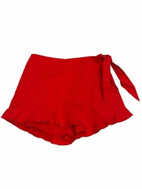 NWT Show Me Your MuMu Red Tie-Waist Ruffle Skort
